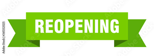reopening ribbon. reopening isolated band sign. reopening banner