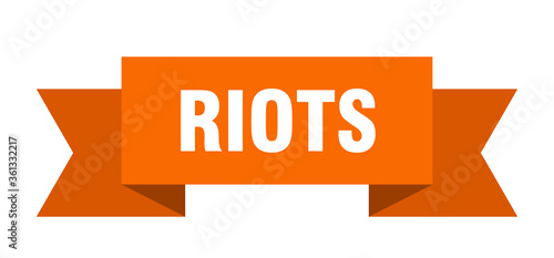 riots ribbon. riots isolated band sign. riots banner