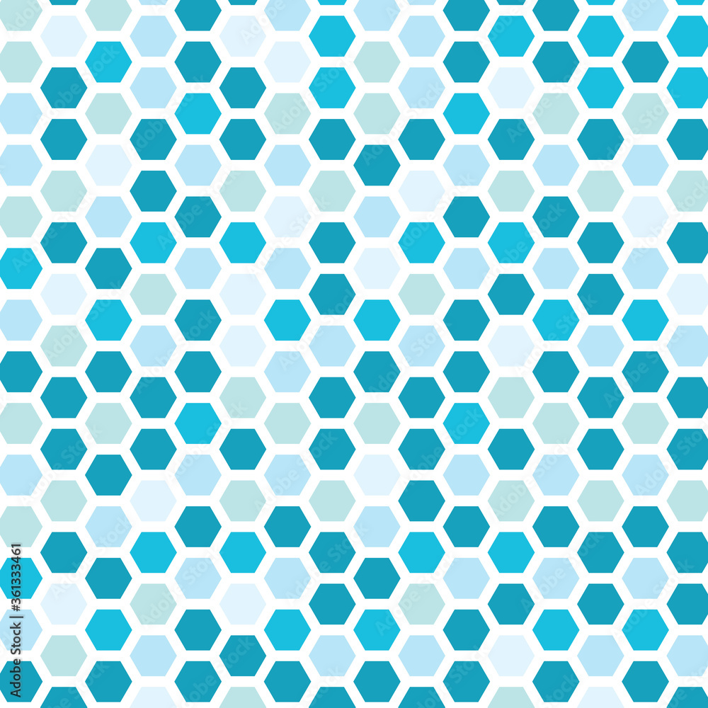 sea hexagon mosaic pattern- vector illustration