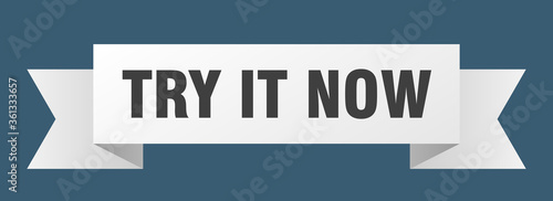 try it now ribbon. try it now isolated band sign. try it now banner