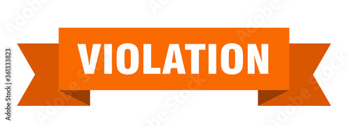 violation ribbon. violation isolated band sign. violation banner