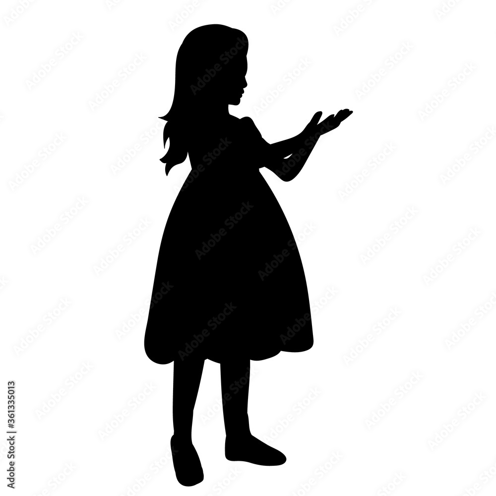 black silhouette on a white background child black silhouette on a white background child