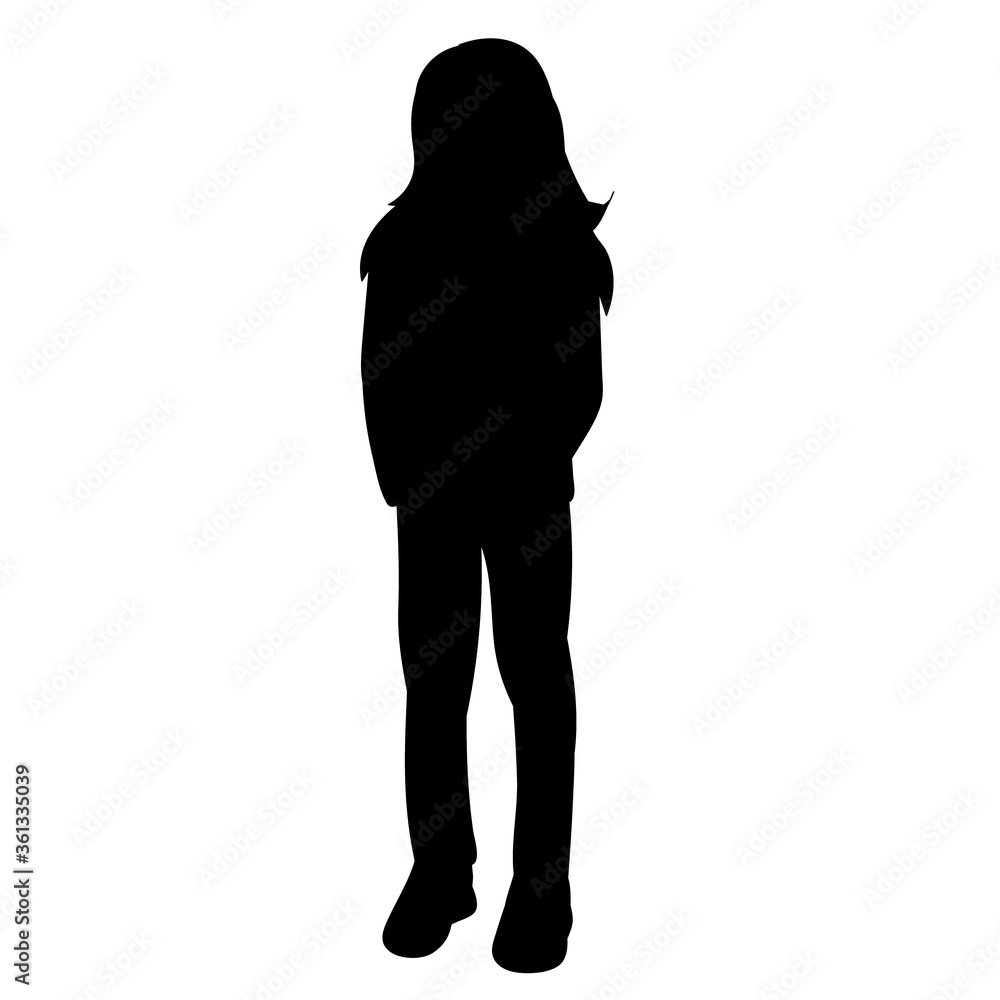 black silhouette on a white background child black silhouette on a white background child