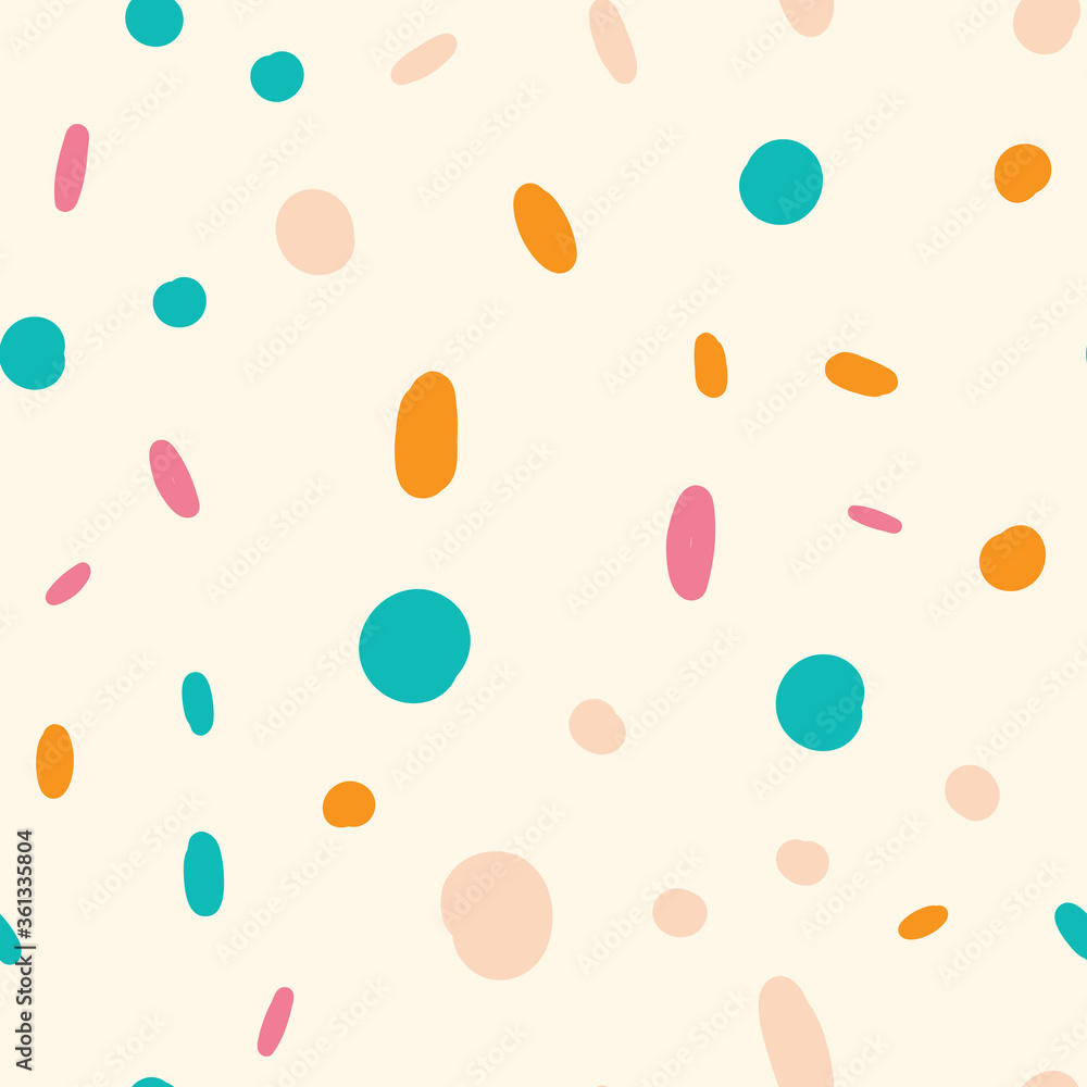 Confetti vector seamless pattern. Abstract festive background with colorful sprinkles and dots. Confetti vector seamless pattern. Abstract festive background with colorful sprinkles and dots.