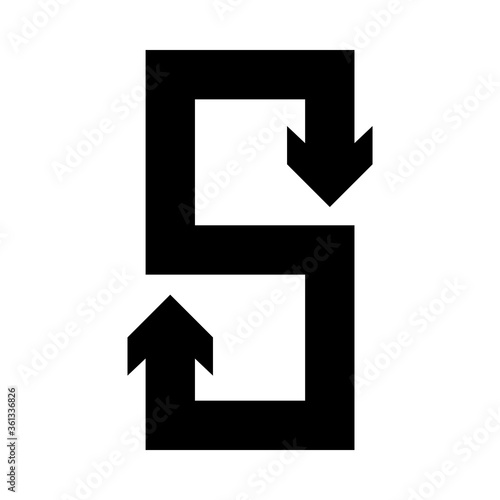 flexible s shape arrow icon, silhouette style Free Download flexible s shape arrow icon, silhouette style - GFXLoad