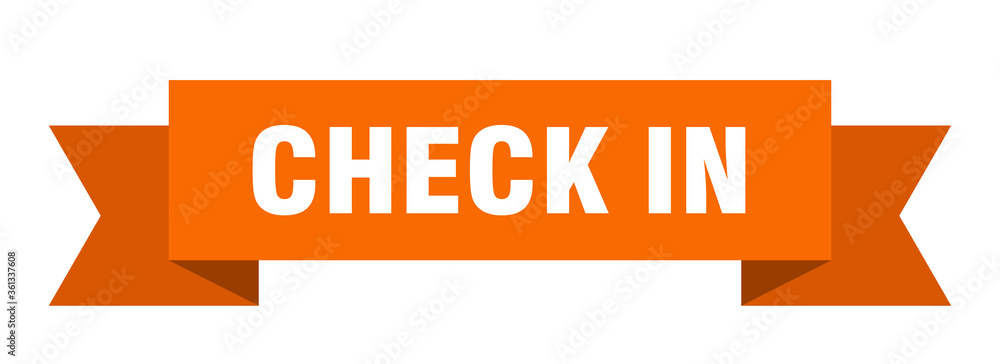 check in ribbon. check in isolated band sign. check in banner check in ribbon. check in isolated band sign. check in banner