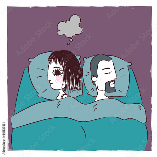 sleepless woman - Depression stress hypersensitivity character theme 