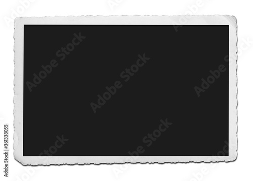 vintage paper photo border or frame isolated on white background.