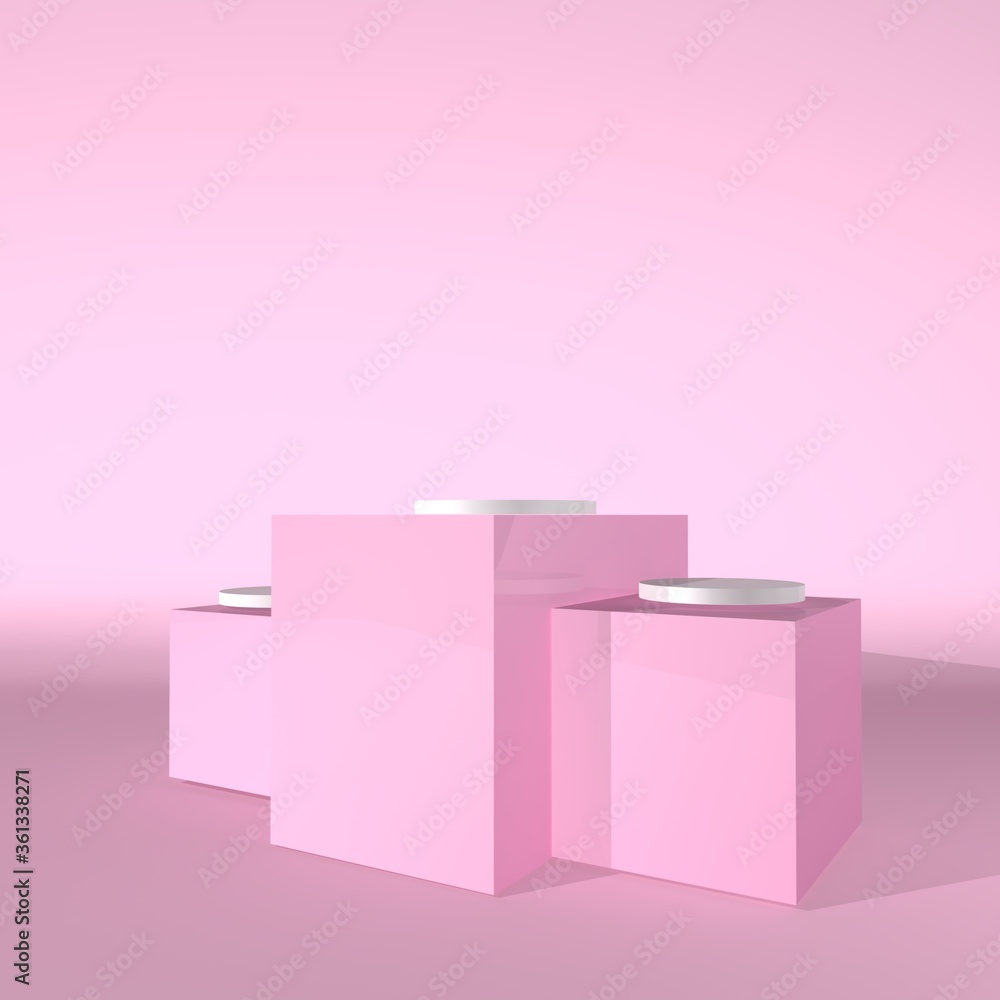 abstraction podium for products. 3d rendering