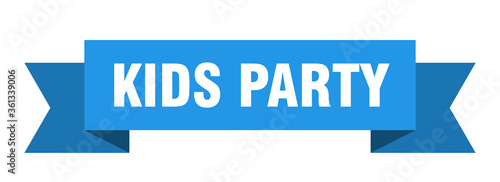 kids party ribbon. kids party isolated band sign. kids party banner © Aquir