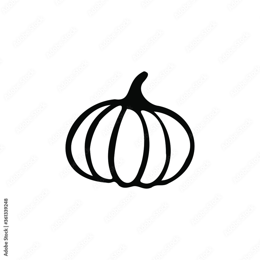 Single vector doodle element isolated on white background. Pumpkin Single vector doodle element isolated on white background. Pumpkin