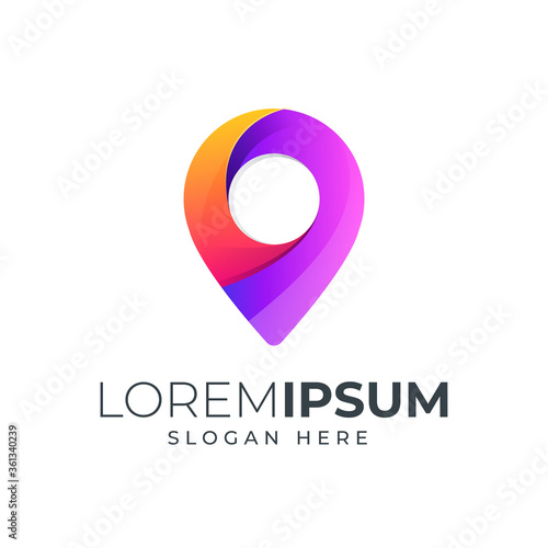 colorful location pin logo design