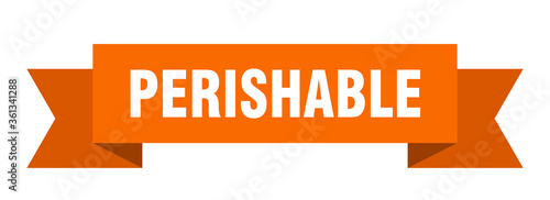 perishable ribbon. perishable isolated band sign. perishable banner