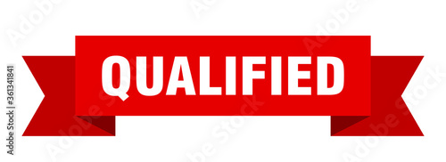 qualified ribbon. qualified isolated band sign. qualified banner