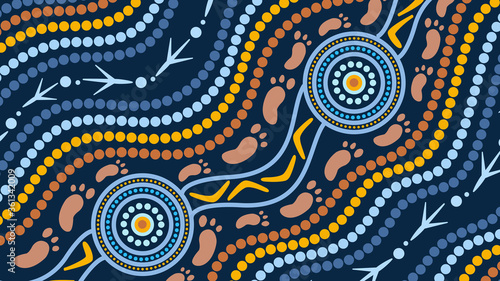 Aboriginal dot art vector background