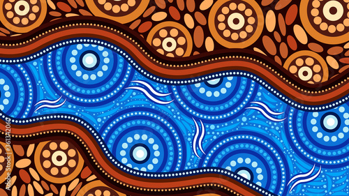 Aboriginal dot art vector background