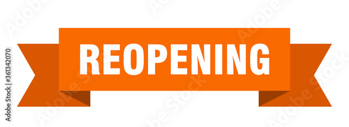 reopening ribbon. reopening isolated band sign. reopening banner