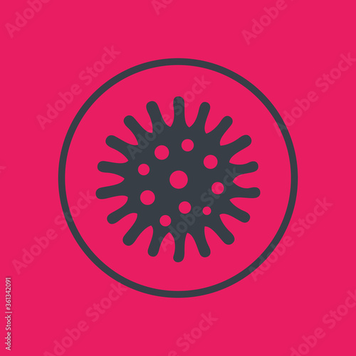 bacteria, microbe icon in circle