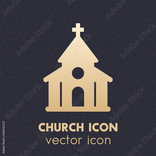 church, catholic temple vector icon