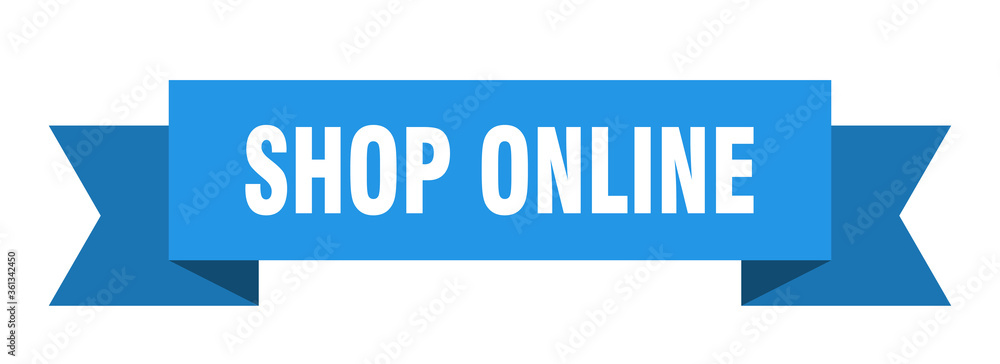 shop online ribbon. shop online isolated band sign. shop online banner