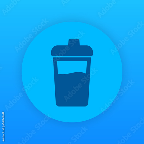 Sport shaker vector icon, nutrition for gym