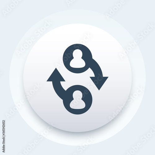 Staff, employee rotation icon