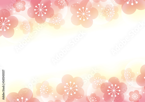 【年賀状・節分素材】キラキラした梅の背景イラスト