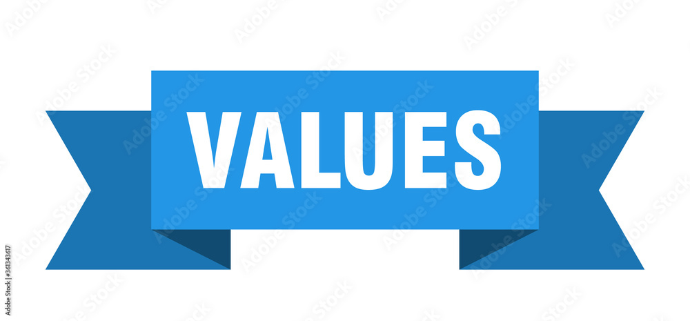 values ribbon. values isolated band sign. values banner values ribbon. values isolated band sign. values banner