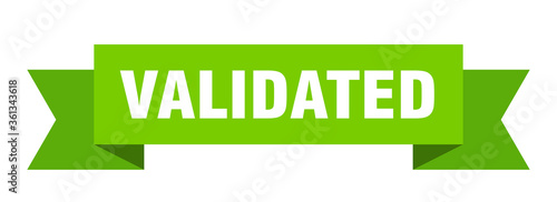 validated ribbon. validated isolated band sign. validated banner