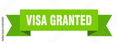 visa granted ribbon. visa granted isolated band sign. visa granted banner