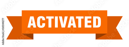 activated ribbon. activated isolated band sign. activated banner