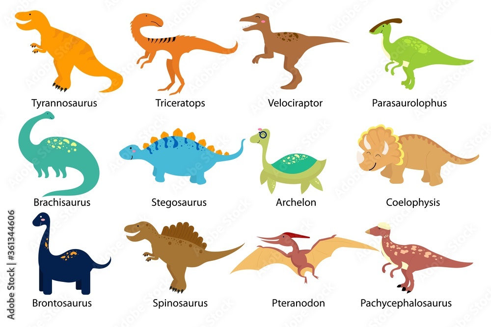 prehistoric beast set bundles isolated on white background. Flat design vector illustration prehistoric beast set bundles isolated on white background. Flat design vector illustration