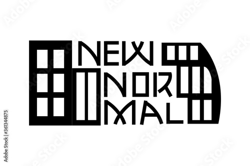 Set of New normal lifestyle lettering 
 typography. vector illustration