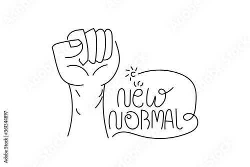 Set of New normal lifestyle lettering 
 typography. vector illustration