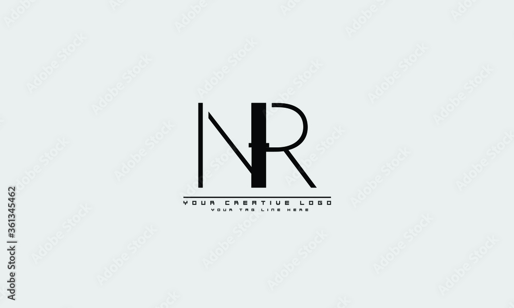 NR RN abstract vector logo monogram template Stock Vector | Adobe Stock