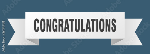 congratulations ribbon. congratulations isolated band sign. congratulations banner