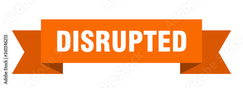 disrupted ribbon. disrupted isolated band sign. disrupted banner
