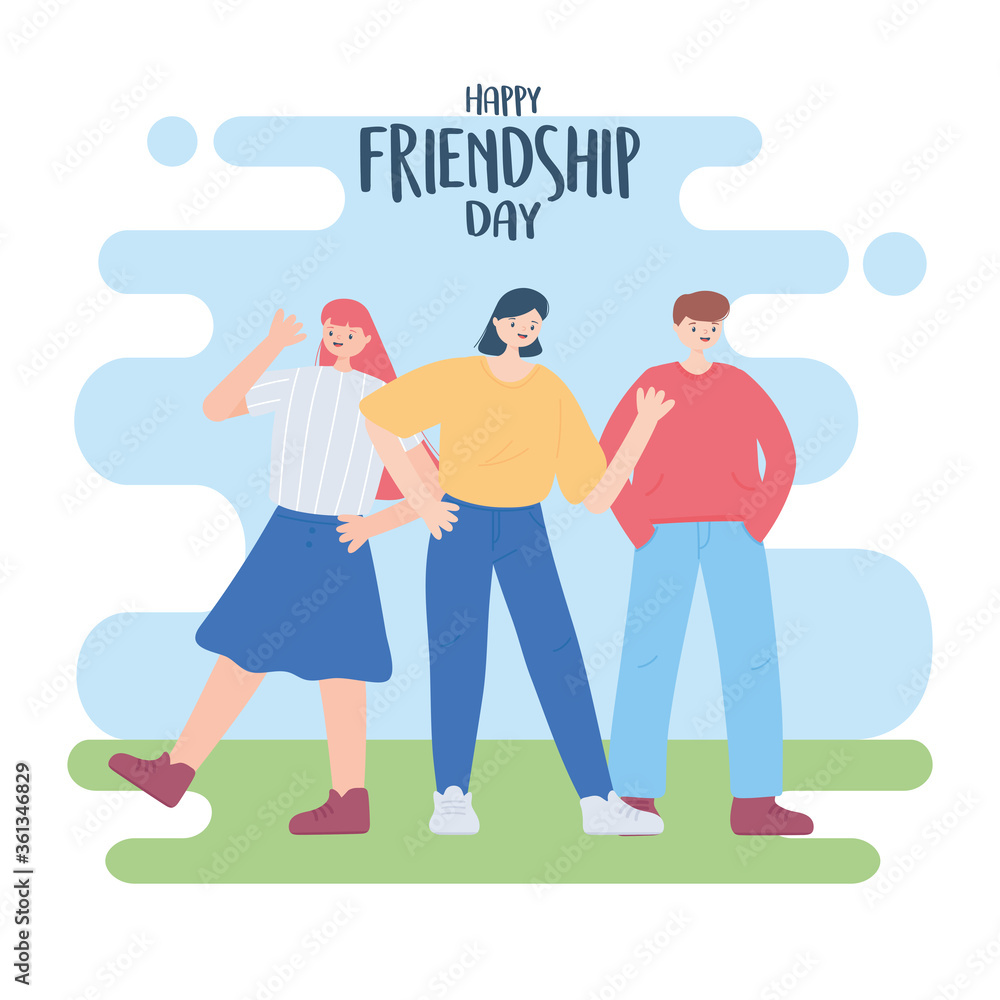 happy friendship day, group of people outdoors, special event celebration