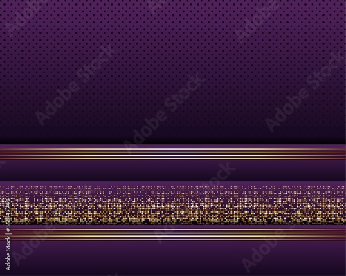 Luxury dark purple background with golden glitter