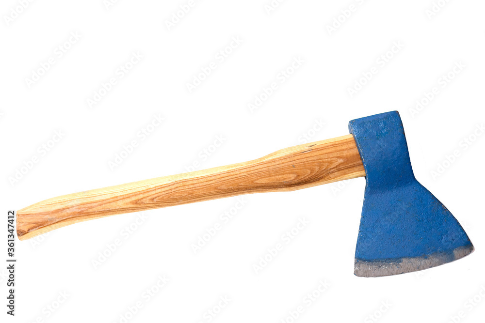 ax with wooden handle isolated on white background ax with wooden handle isolated on white background