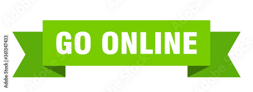go online ribbon. go online isolated band sign. go online banner