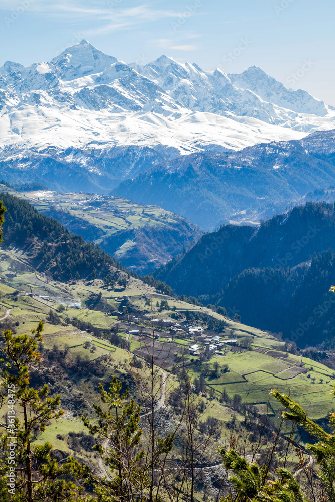 panorama of georgia mountains and snow