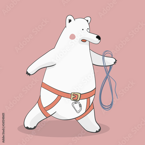 bear-climber - polar bear in a rescue harness