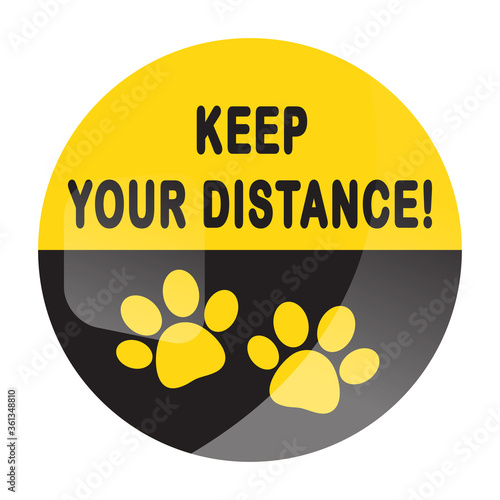 Keep your distance round floor marking for queue shoe prints as dog paw footprint
