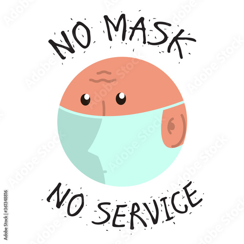 No Entry Without Face Mask or Wear a Mask Icon