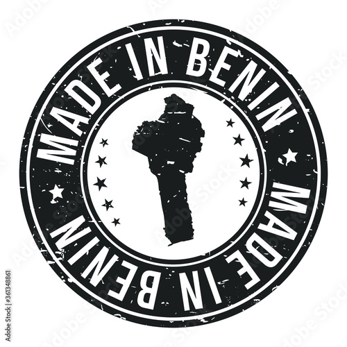 Benin Symbol. Silhouette Icon Map. Design Grunge Vector. Product Export Seal.