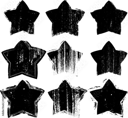 Grunge vector stars 