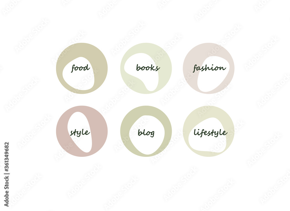 Highlights of Cover Stories with inscriptions. Template for instagram posts Highlights of Cover Stories with inscriptions. Template for instagram posts