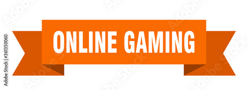 online gaming ribbon. online gaming isolated band sign. online gaming banner