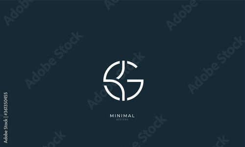 Alphabet letter icon logo KG 